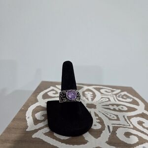 Elegant Purple Stone Silver Ring